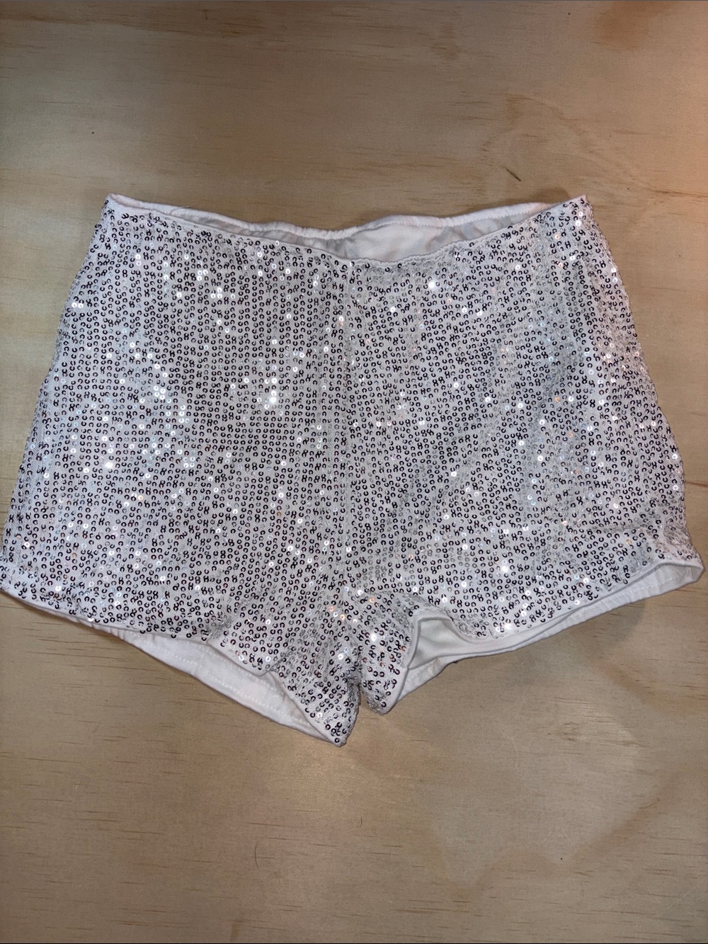 Sequin Short Shorts Silver Sz M